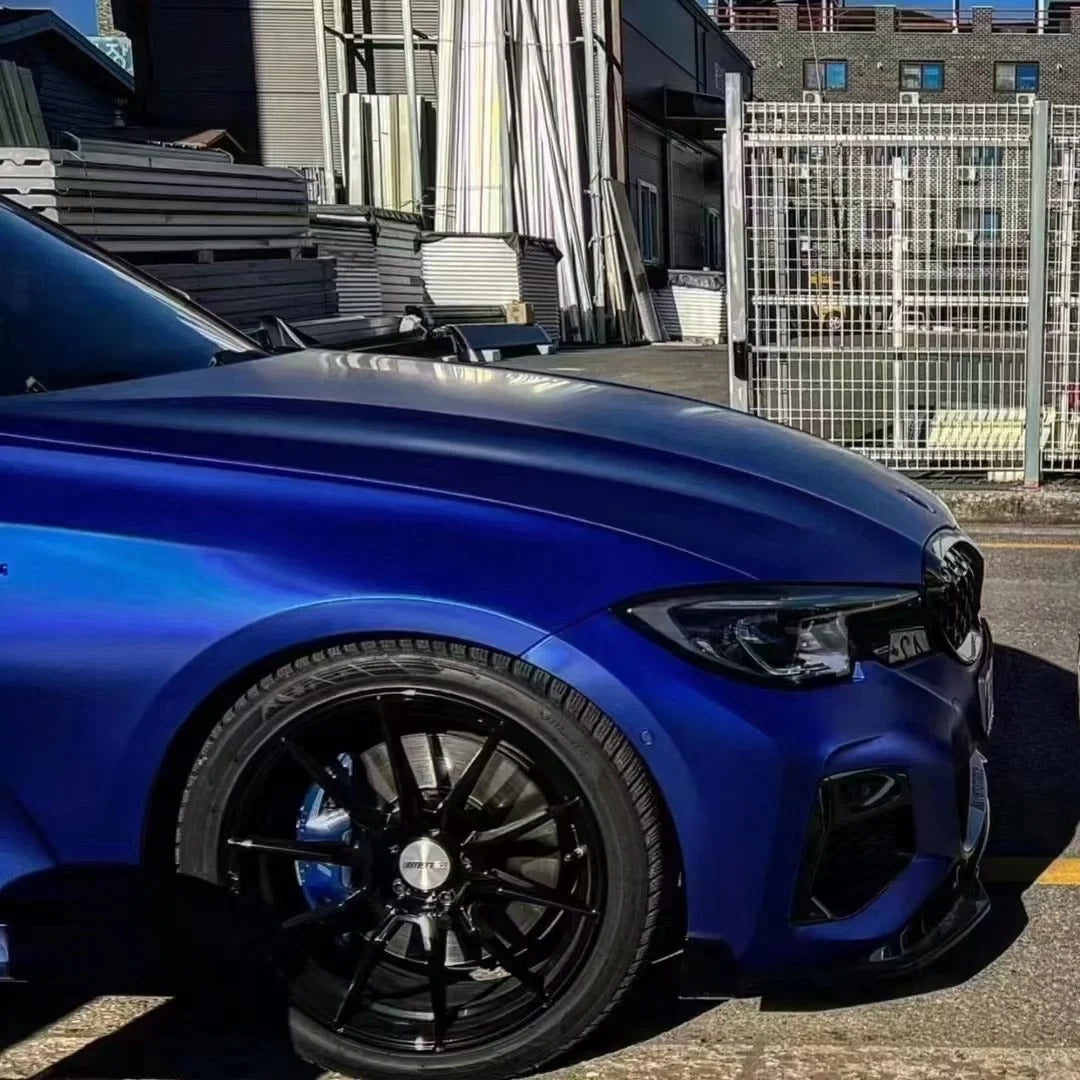 Matte Chrome Klein Blue Car Vinyl Wrap PET product image 3 - Veloro chrome vinyl wrap
