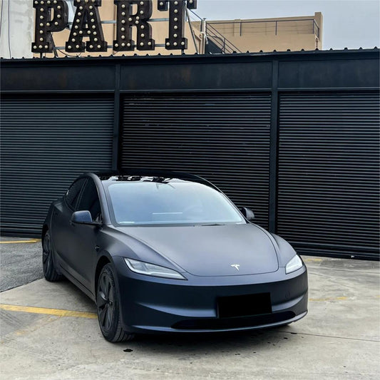 Best Matte Dark Blue Car Vinyl Wrap PET product image 2 - Veloro matte vinyl wrap