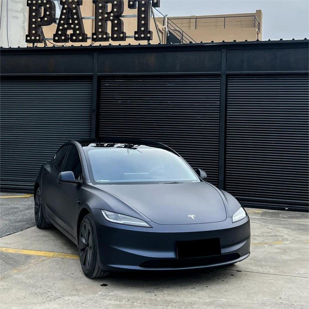 Best Matte Dark Blue Car Vinyl Wrap PET product image 2 - Veloro matte vinyl wrap