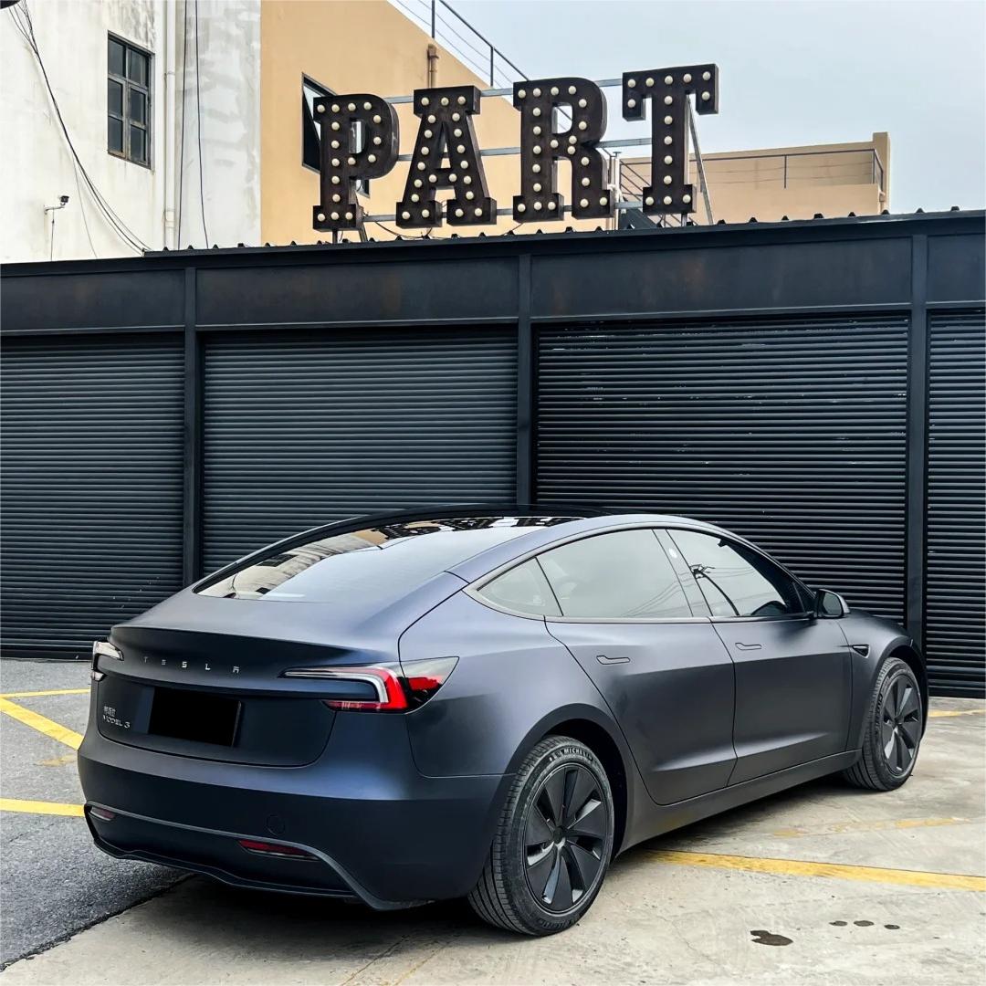 Best Matte Dark Blue Car Vinyl Wrap PET product image 3 - Veloro matte vinyl wrap