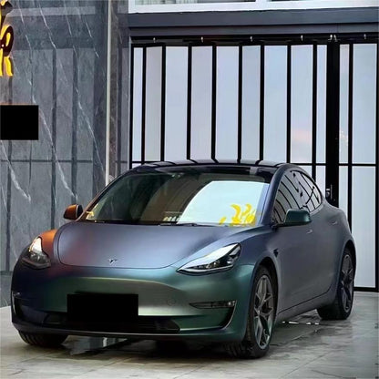 Matte Diamond Aurora Green Car Vinyl Wrap product image 2 - Veloro matte vinyl wrap