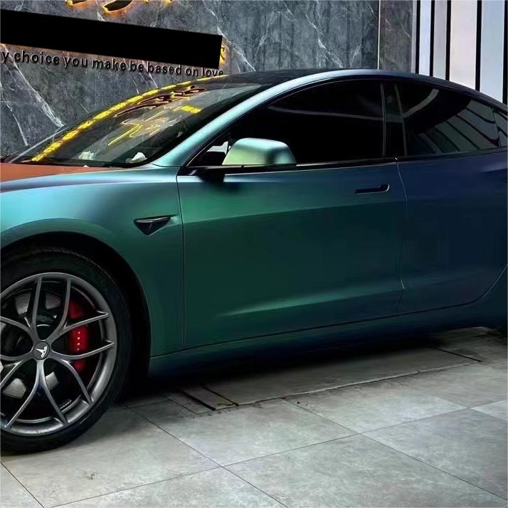 Matte Diamond Aurora Green Car Vinyl Wrap product image 5 - Veloro matte vinyl wrap