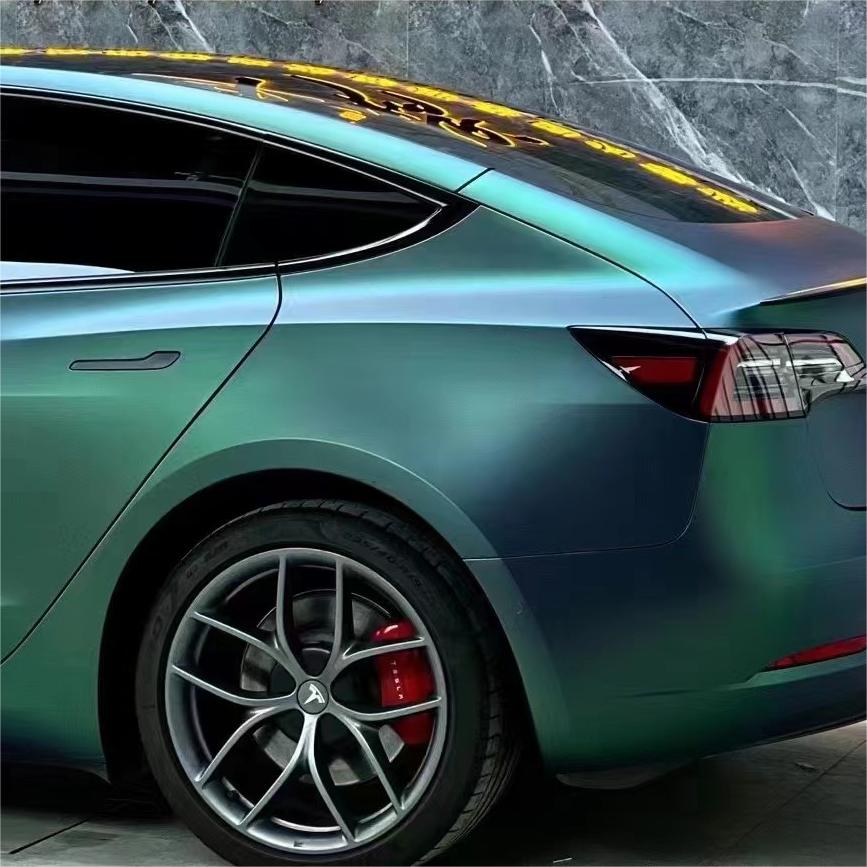 Matte Diamond Aurora Green Car Vinyl Wrap product image 6 - Veloro matte vinyl wrap