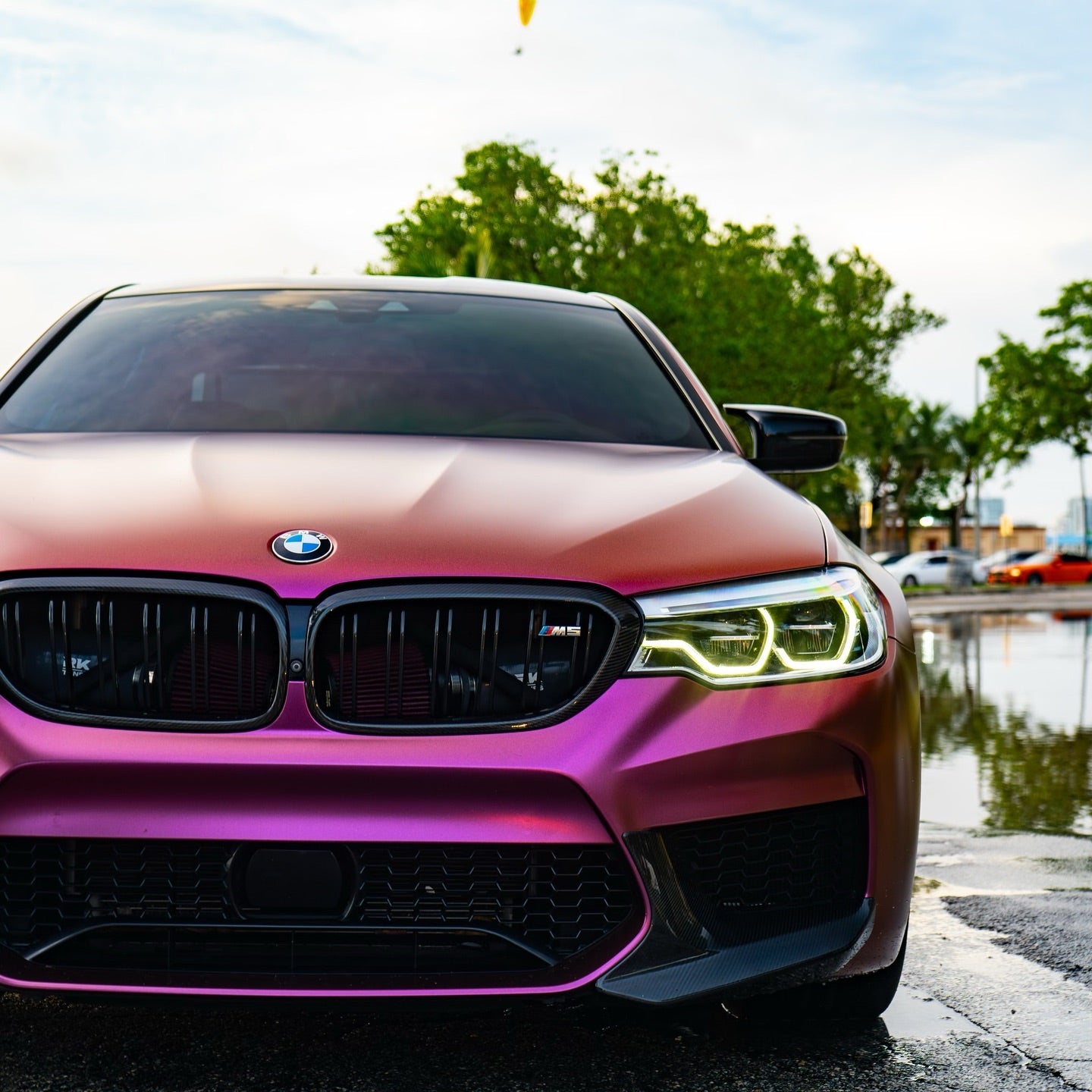 Matte Diamond Brown Red Car Vinyl Wrap product image 9 - Veloro matte vinyl wrap