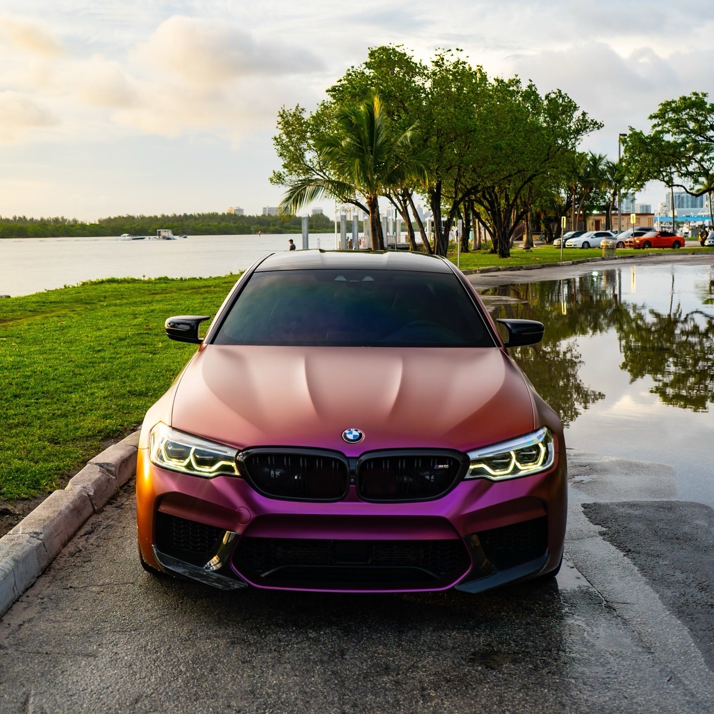 Matte Diamond Brown Red Car Vinyl Wrap product image 5 - Veloro matte vinyl wrap