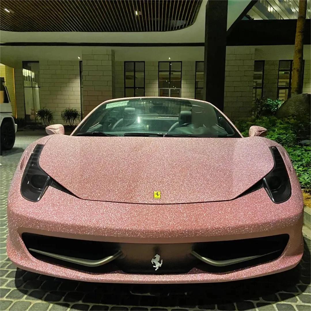 Matte Diamond Glitter Pink Car Vinyl Wrap product image 10 - Veloro matte vinyl wrap
