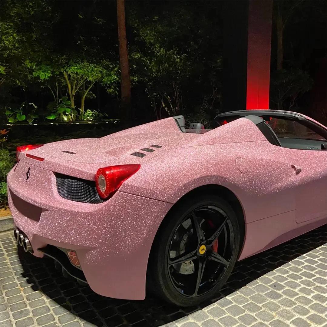 Matte Diamond Glitter Pink Car Vinyl Wrap product image 12 - Veloro matte vinyl wrap