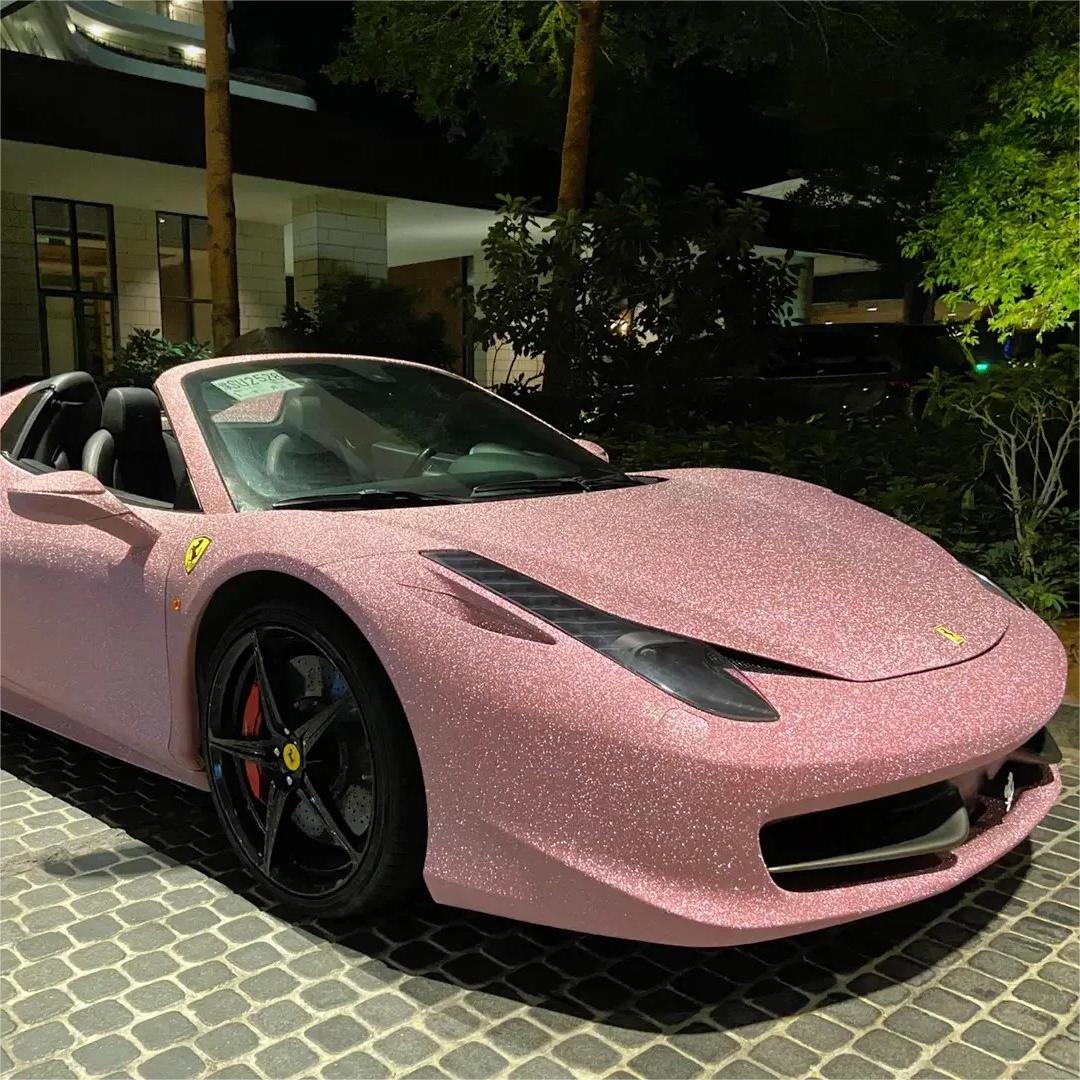 Matte Diamond Glitter Pink Car Vinyl Wrap product image 8 - Veloro matte vinyl wrap