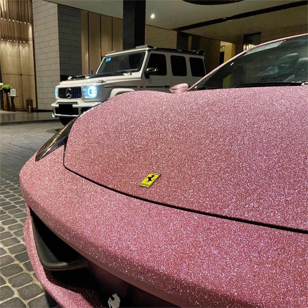 Matte Diamond Glitter Pink Car Vinyl Wrap product image 11 - Veloro matte vinyl wrap