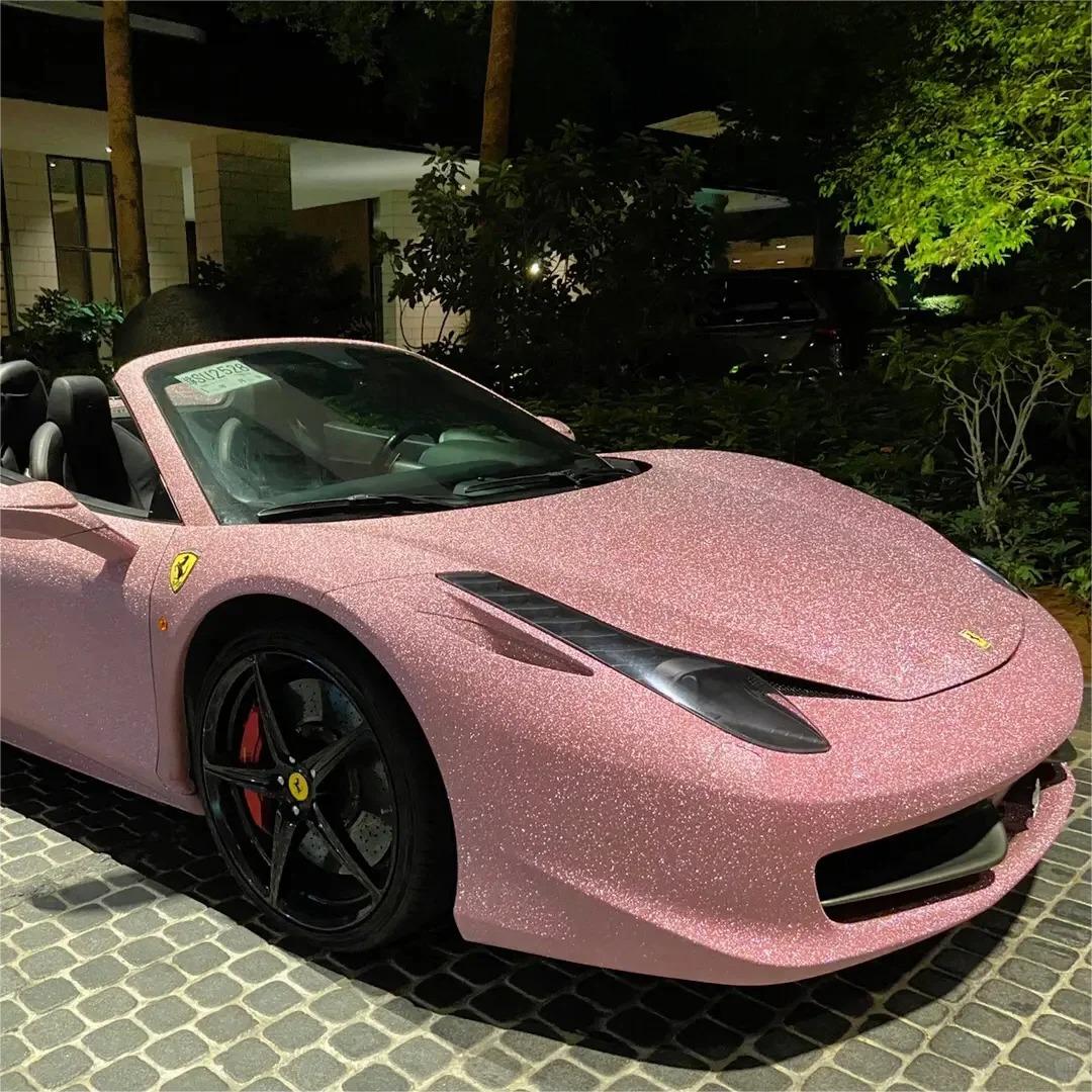 Matte Diamond Glitter Pink Car Vinyl Wrap product image 13 - Veloro matte vinyl wrap