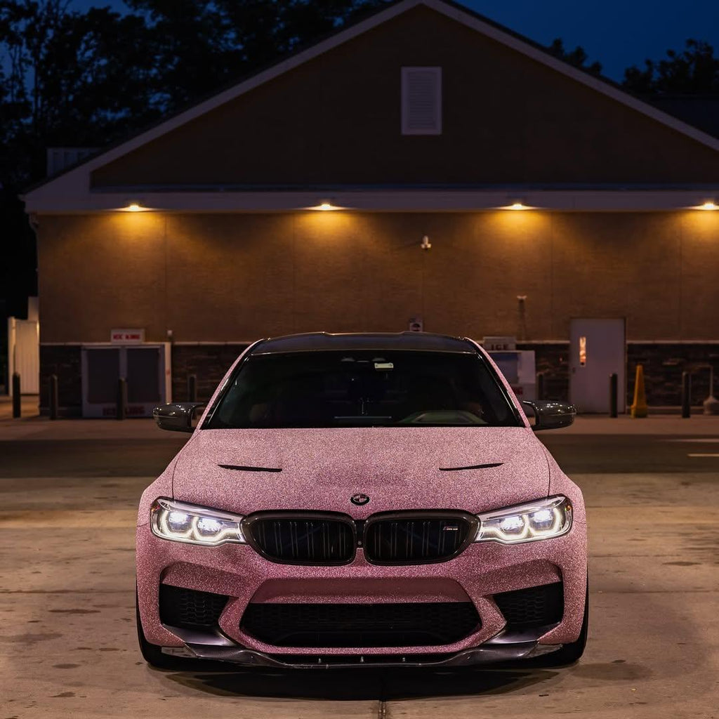 Matte Diamond Glitter Pink Car Vinyl Wrap product image 3 - Veloro matte vinyl wrap