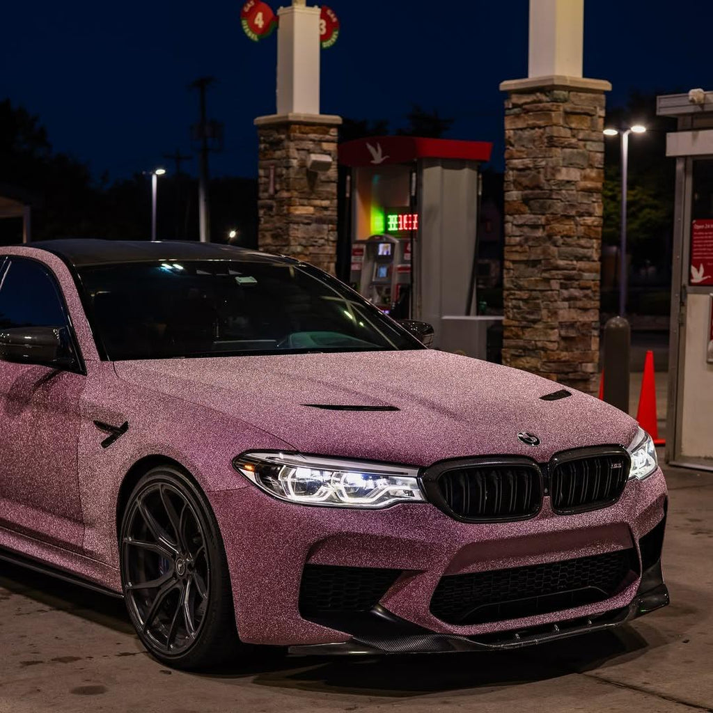 Matte Diamond Glitter Pink Car Vinyl Wrap product image 4 - Veloro matte vinyl wrap