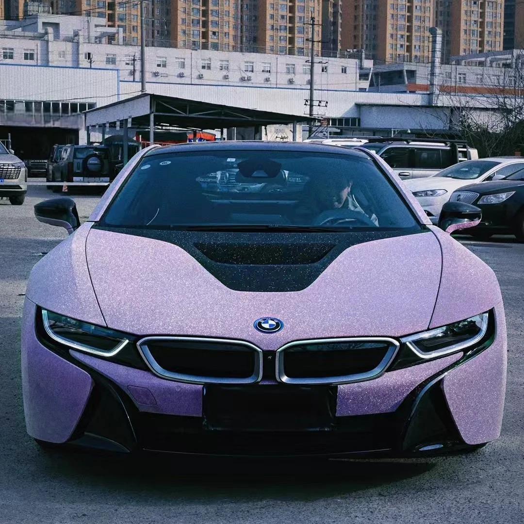 Matte Diamond Glitter Purple Car Vinyl Wrap product image 2 - Veloro matte vinyl wrap