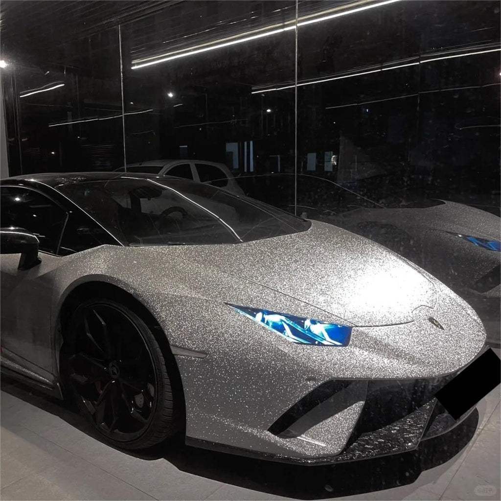 Matte Diamond Glitter Silver Car Vinyl Wrap product image 3 - Veloro matte vinyl wrap