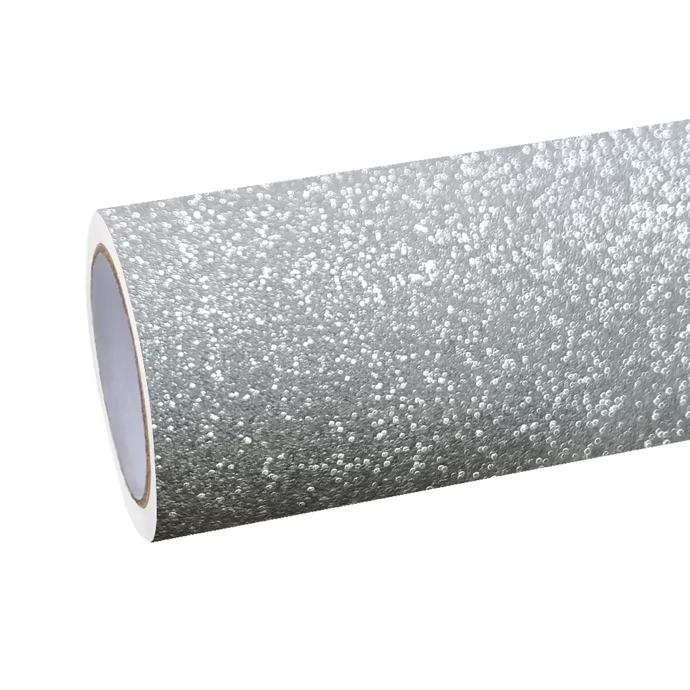 Matte Diamond Glitter Silver Car Vinyl Wrap