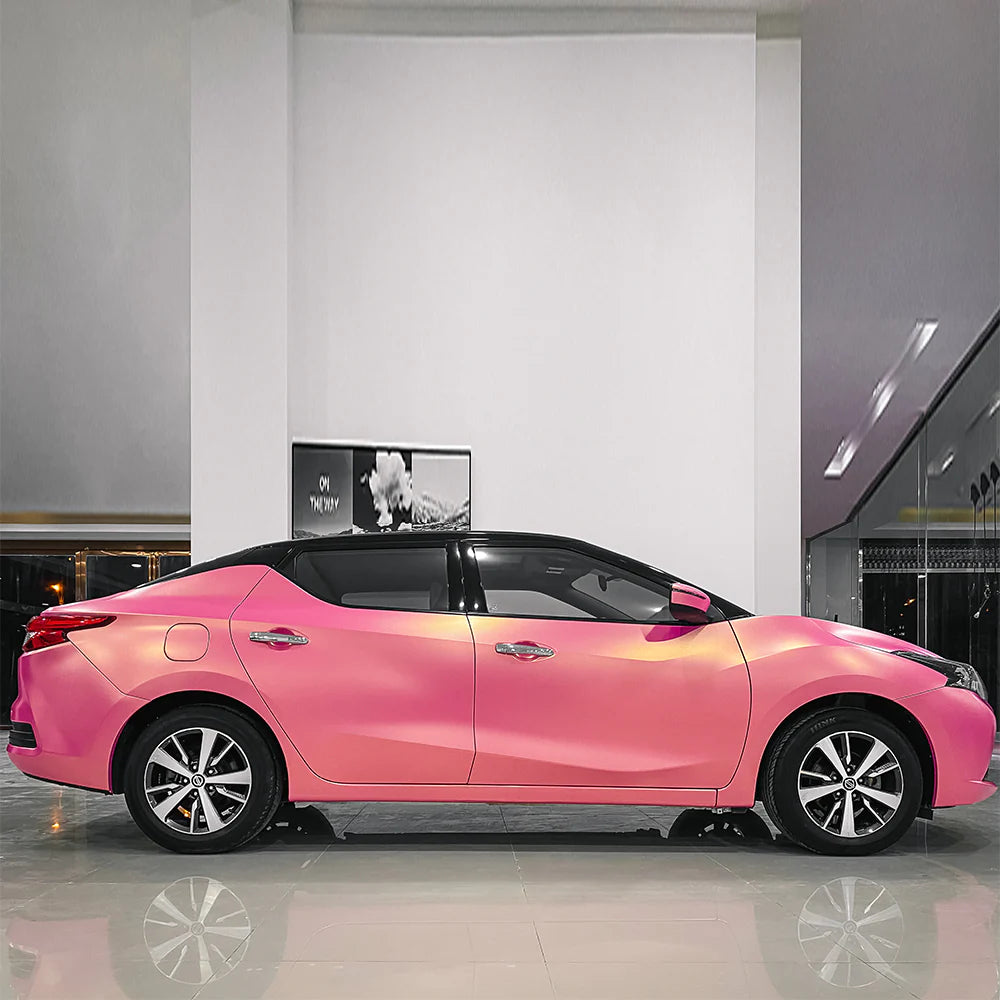 Matte Metallic Diamond Gold Pink Car Vinyl Wrap product image 3 - Veloro matte vinyl wrap