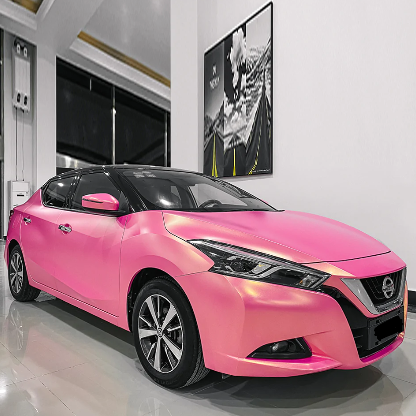 Matte Metallic Diamond Gold Pink Car Vinyl Wrap product image 2 - Veloro matte vinyl wrap