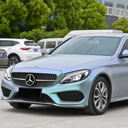 Matte Metallic Diamond Grey Blue Car Vinyl Wrap product image 2 - Veloro matte vinyl wrap