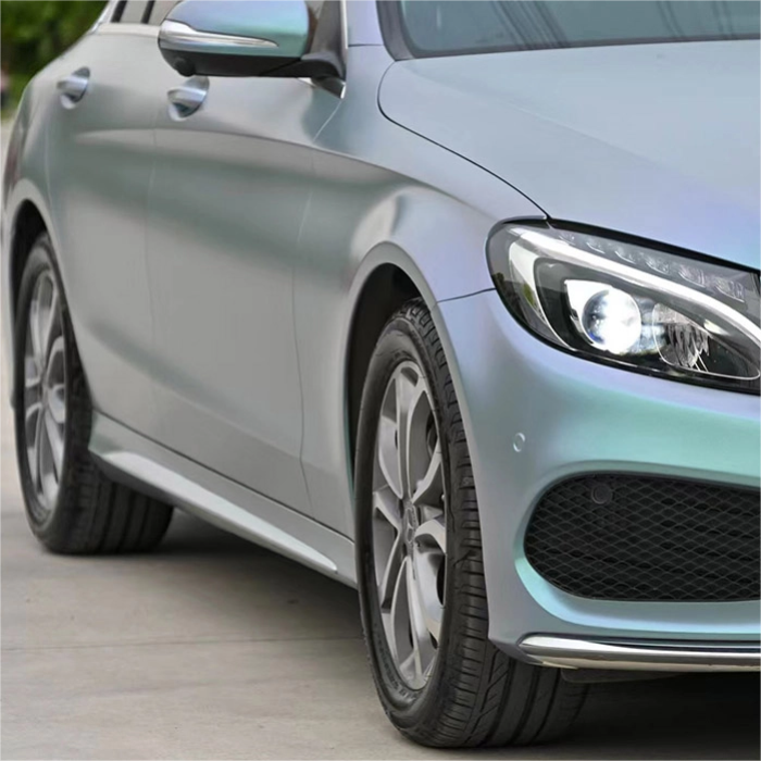 Matte Metallic Diamond Grey Blue Car Vinyl Wrap product image 3 - Veloro matte vinyl wrap