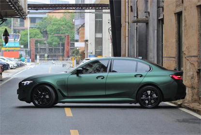 Matte Emerald Green Car Vinyl Wrap BWM I3 product image 11 - Veloro matte vinyl wrap