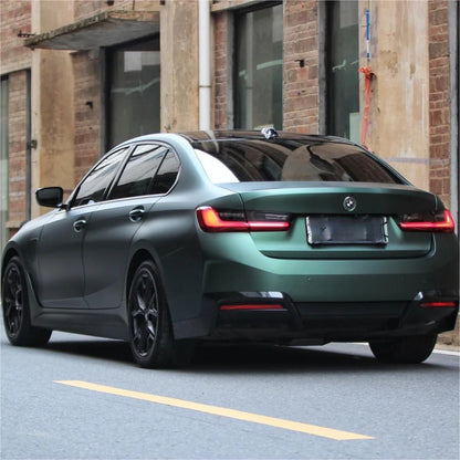 Matte Emerald Green Car Vinyl Wrap BWM I3 product image 3 - Veloro matte vinyl wrap