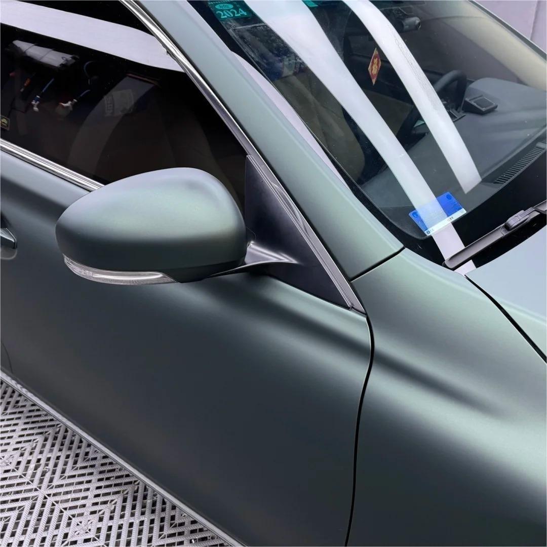 Matte Emerald Green Car Vinyl Wrap BWM I3 product image 5 - Veloro matte vinyl wrap