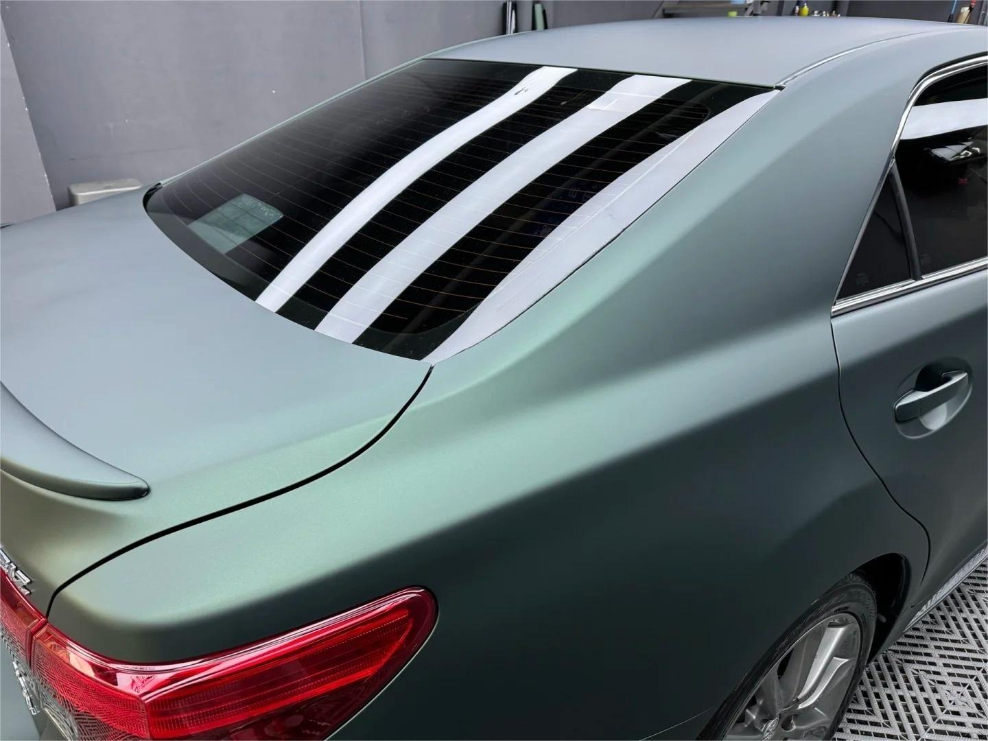 Matte Emerald Green Car Vinyl Wrap BWM I3 product image 14 - Veloro matte vinyl wrap