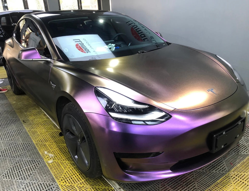 Matte Metallic Glitter Sparkle Purple Car Vinyl Wrap product image 5 - Veloro matte vinyl wrap