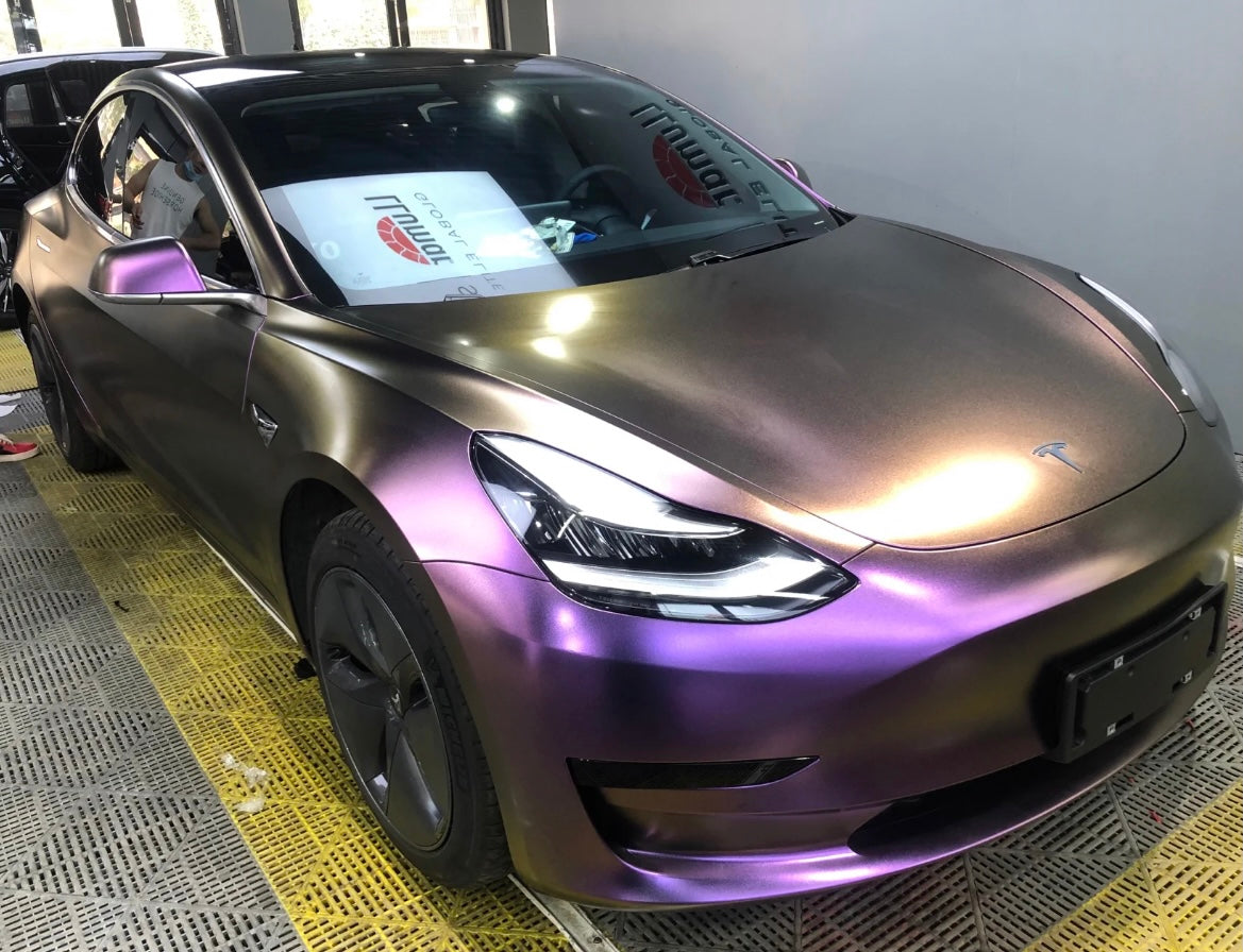 Matte Metallic Glitter Sparkle Purple Car Vinyl Wrap product image 5 - Veloro matte vinyl wrap