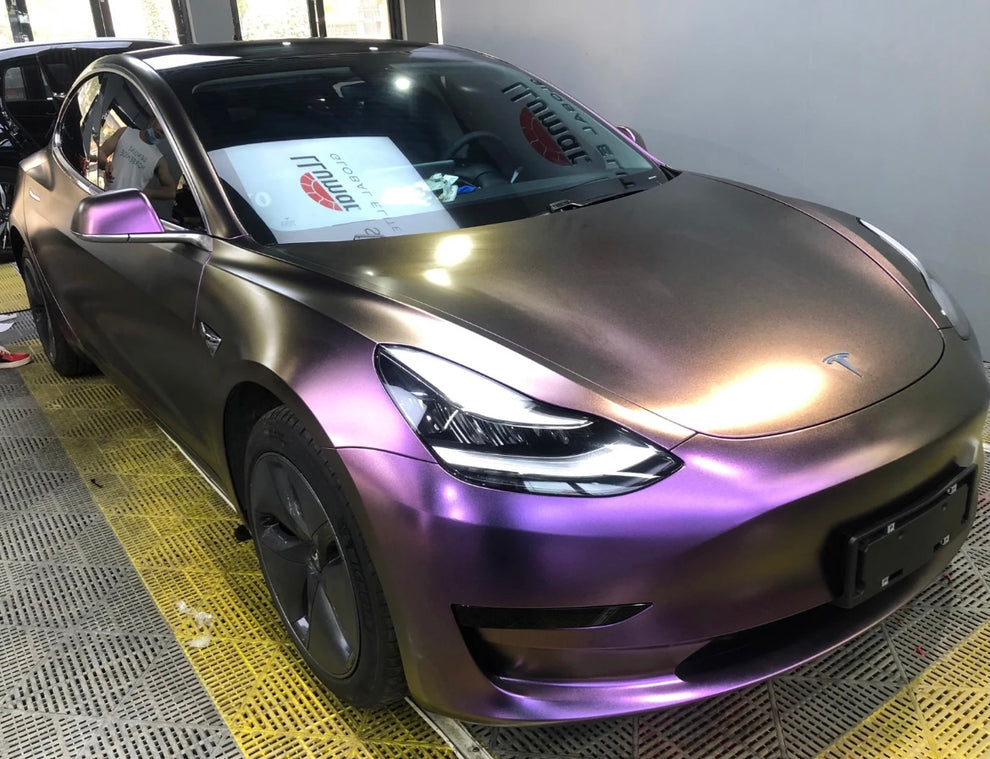 Matte Metallic Glitter Sparkle Purple Car Vinyl Wrap product image 5 - Veloro matte vinyl wrap
