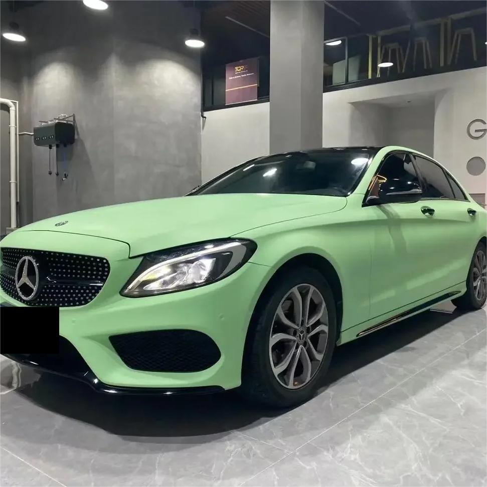 Matte Hazy Green Car Vinyl Wrap product image 3 - Veloro matte vinyl wrap