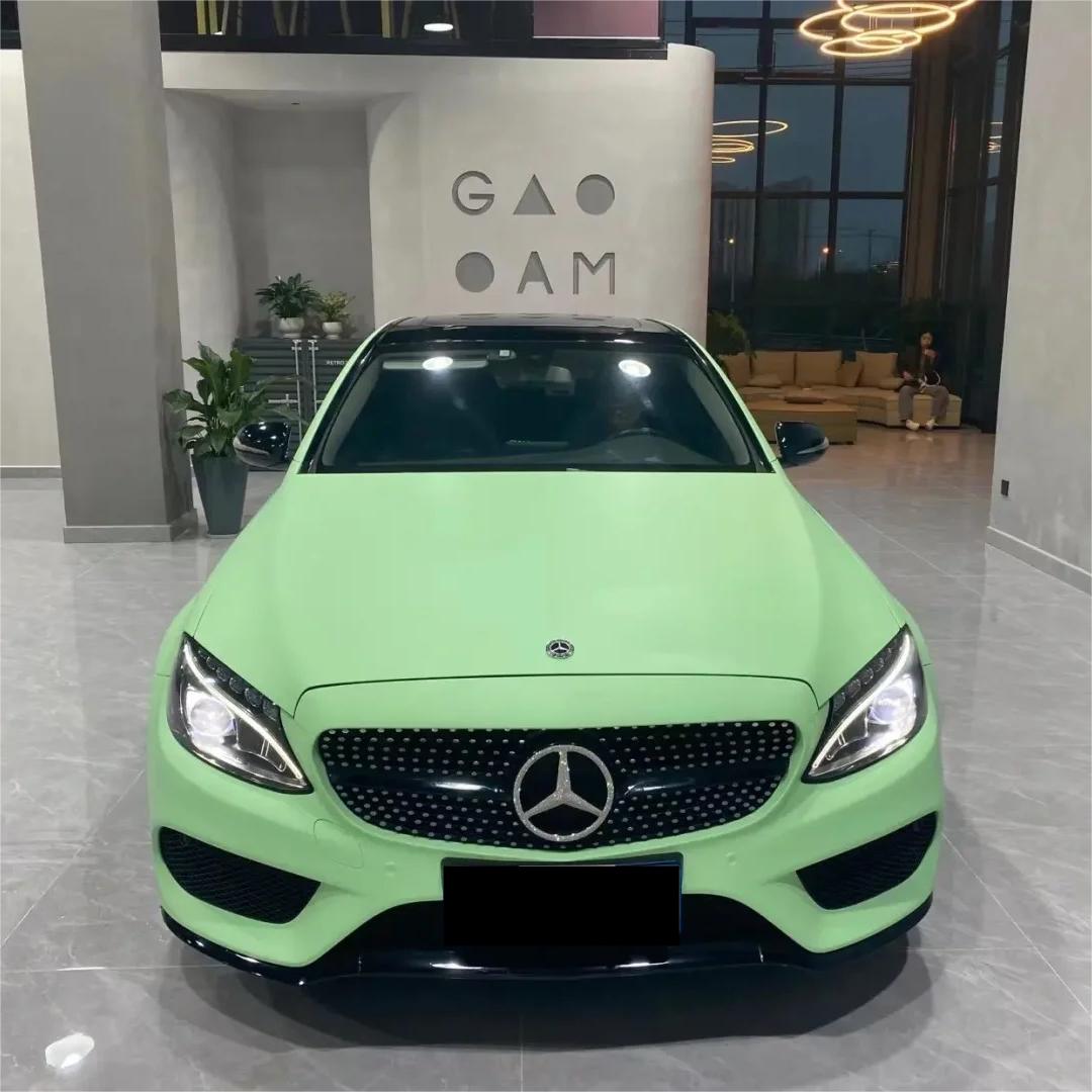 Matte Hazy Green Car Vinyl Wrap product image 2 - Veloro matte vinyl wrap