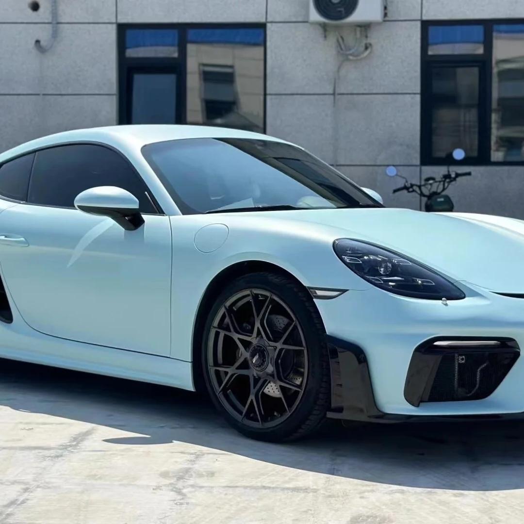 Ultimate Flat Light Blue Car Vinyl Wrap PET product image 4 - Veloro automotive vinyl wrap