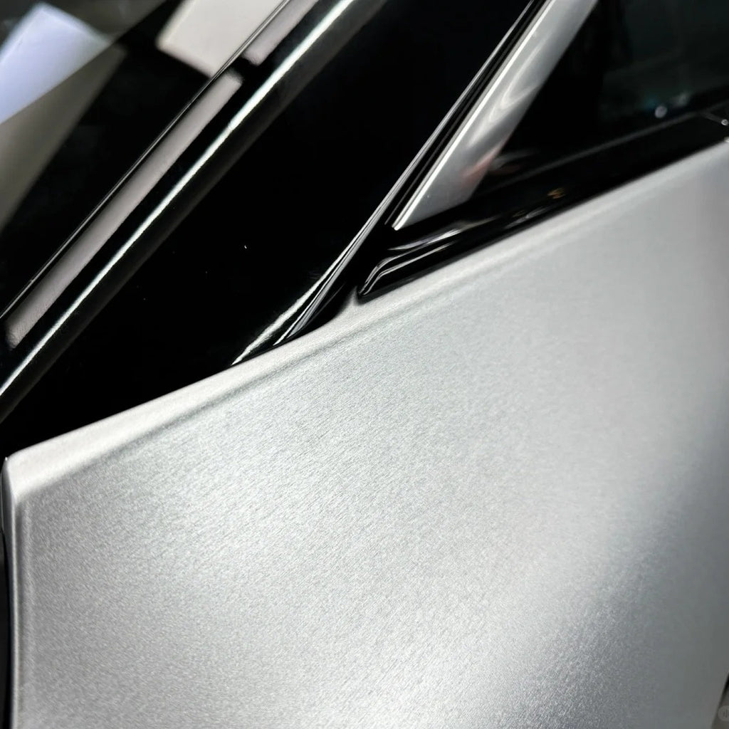 Matte Metallic Brushed Silver Car Vinyl Wrap product image 9 - Veloro matte vinyl wrap