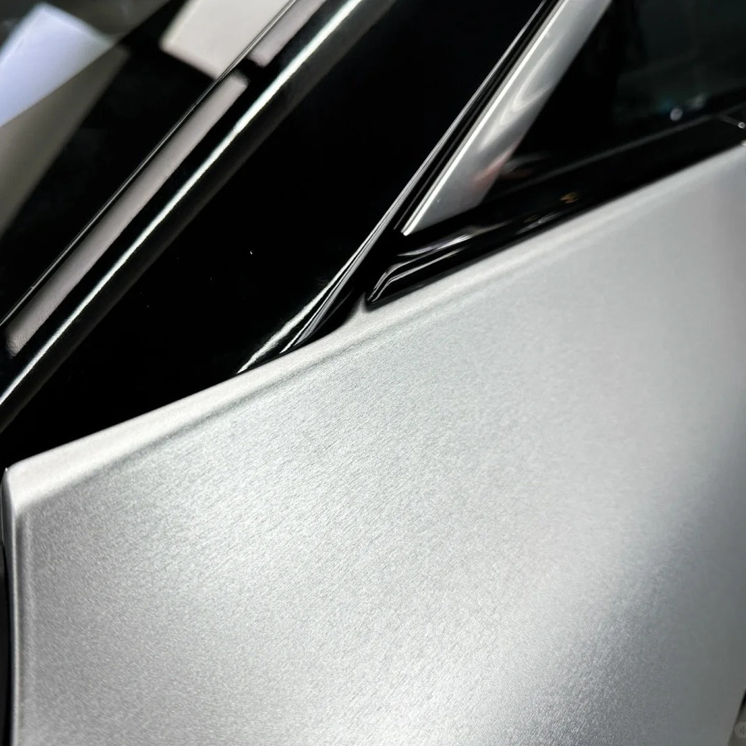 Matte Metallic Brushed Silver Car Vinyl Wrap product image 9 - Veloro matte vinyl wrap