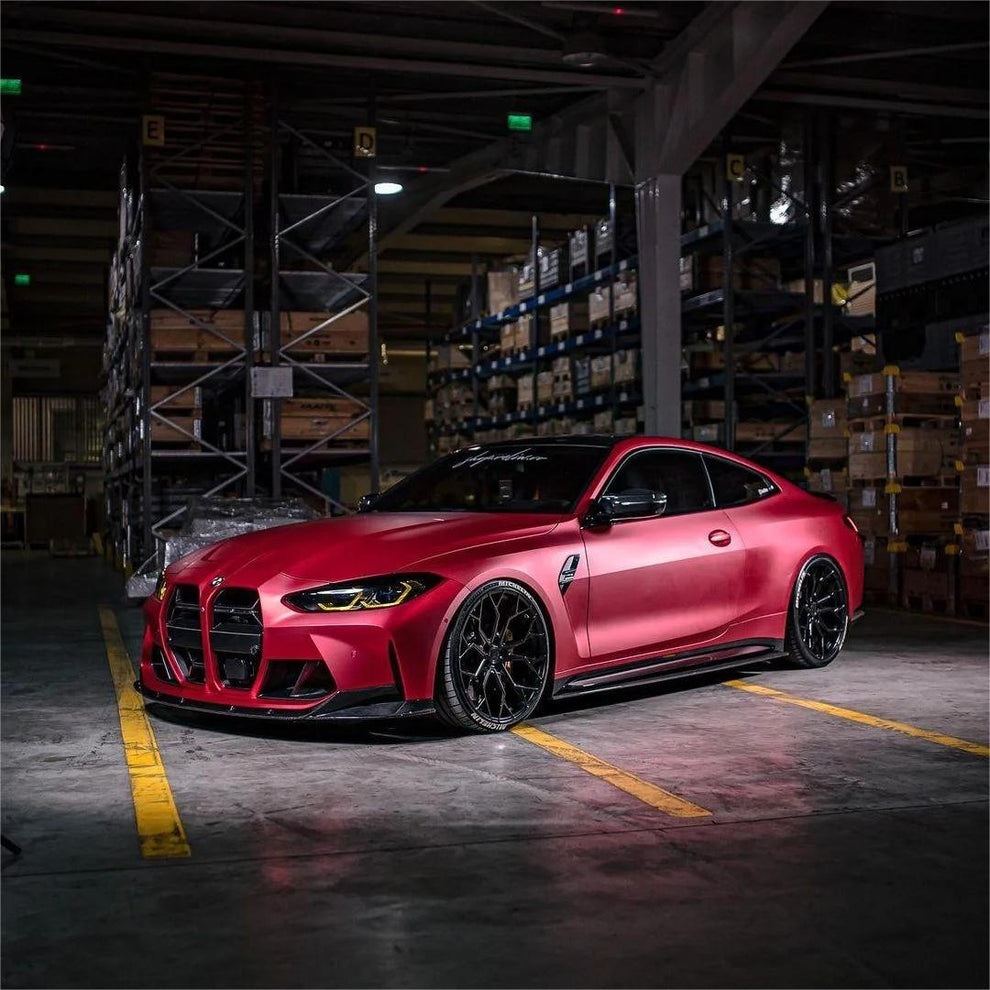Matte Satin Ceramics Red Car Vinyl Wrap PET product image 3 - Veloro matte vinyl wrap