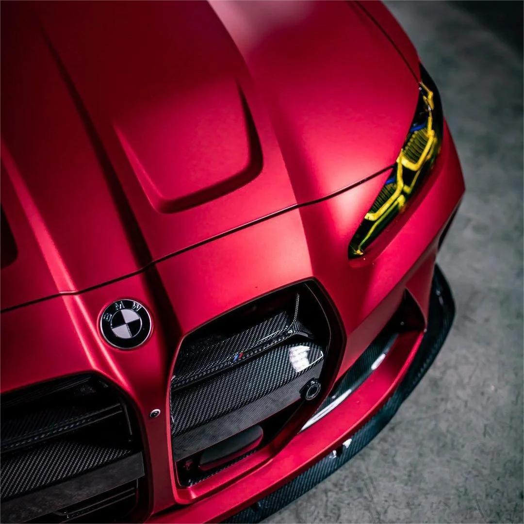 Matte Satin Ceramics Red Car Vinyl Wrap PET product image 4 - Veloro matte vinyl wrap