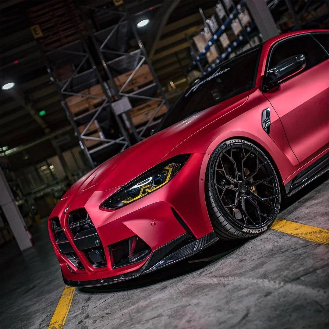 Matte Satin Ceramics Red Car Vinyl Wrap PET product image 6 - Veloro matte vinyl wrap