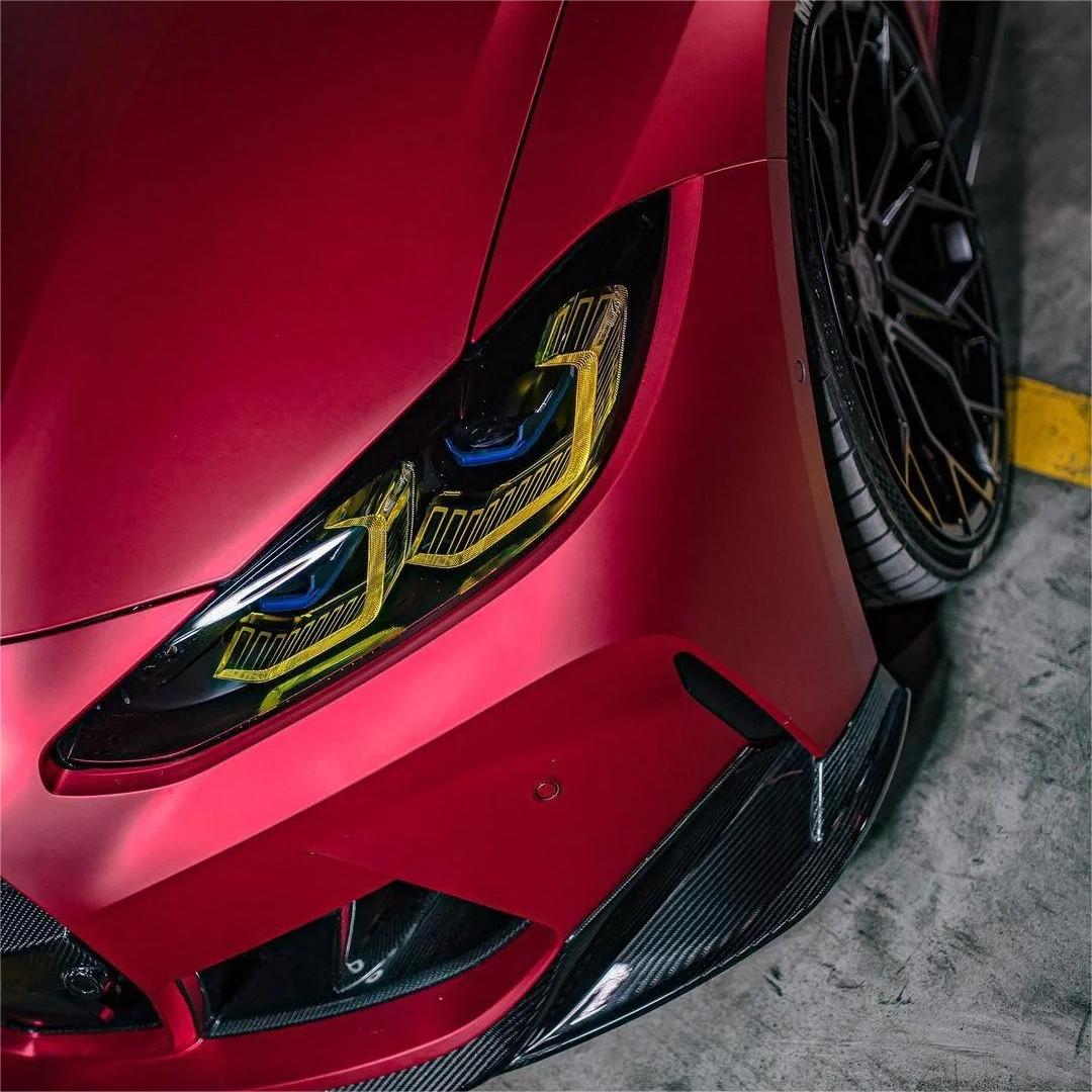 Matte Satin Ceramics Red Car Vinyl Wrap PET product image 7 - Veloro matte vinyl wrap