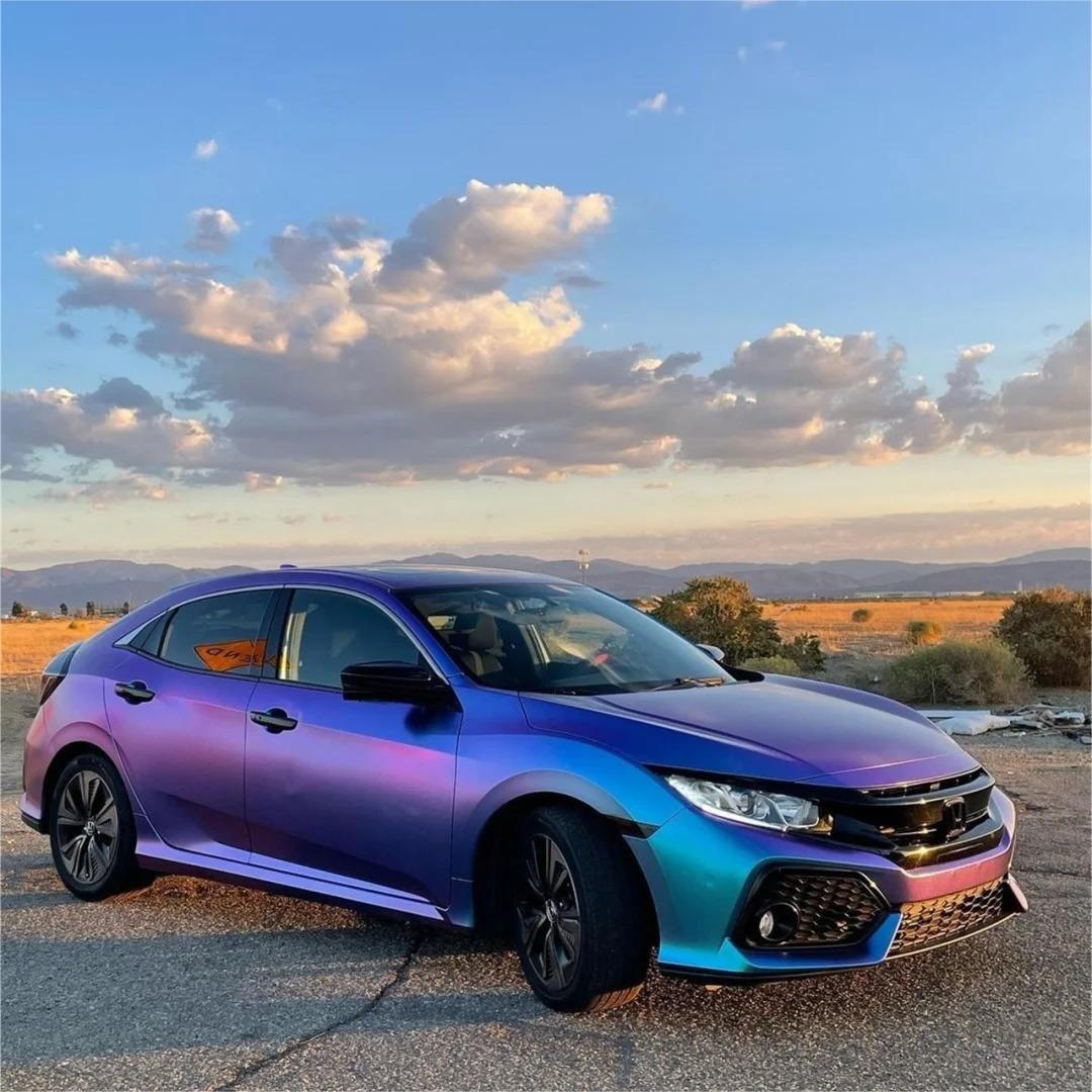 Matte Metallic Chameleon Diamond Purple Blue Car Vinyl Wrap product image 3 - Veloro color shift vinyl wrap