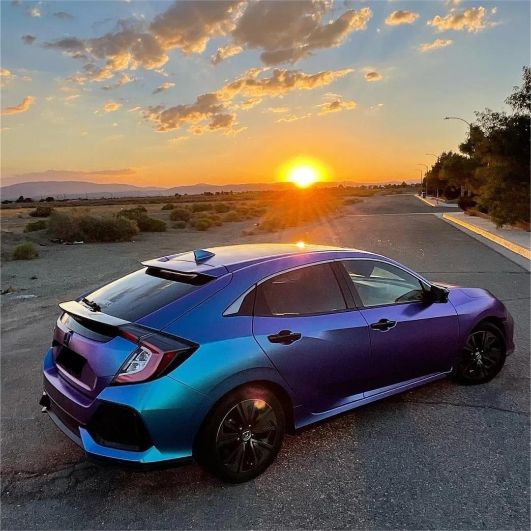 Matte Metallic Chameleon Diamond Purple Blue Car Vinyl Wrap product image 4 - Veloro color shift vinyl wrap