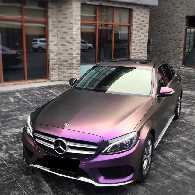 Matte Metallic Chameleon Diamond Yellow Purple Car Vinyl Wrap product image 3 - Veloro color shift vinyl wrap