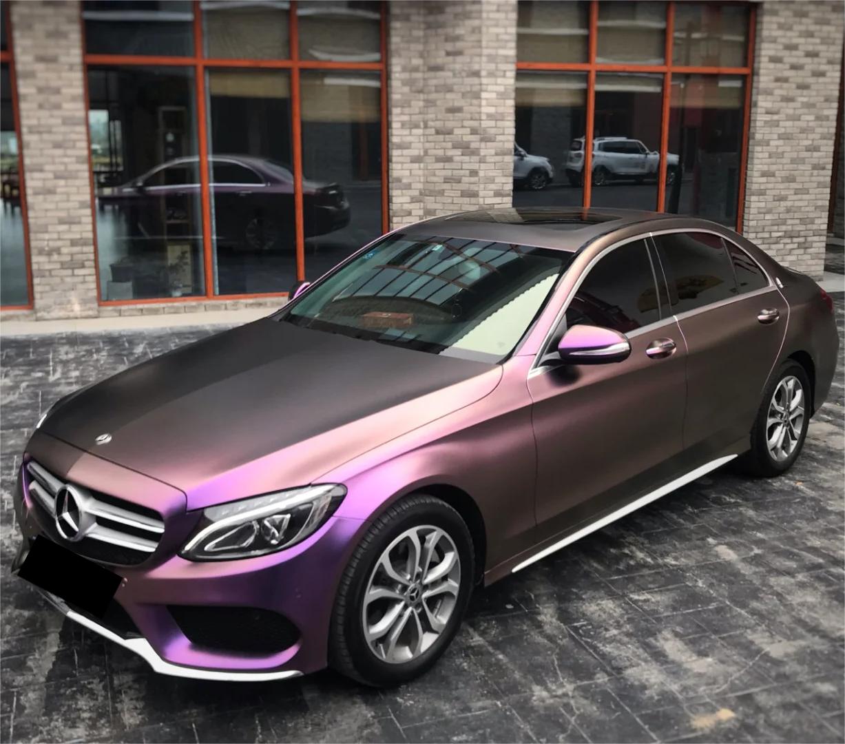 Matte Metallic Chameleon Diamond Yellow Purple Car Vinyl Wrap product image 4 - Veloro color shift vinyl wrap