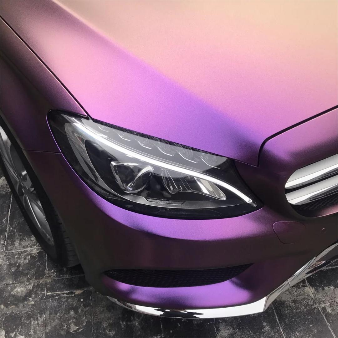 Matte Metallic Chameleon Diamond Yellow Purple Car Vinyl Wrap product image 5 - Veloro color shift vinyl wrap