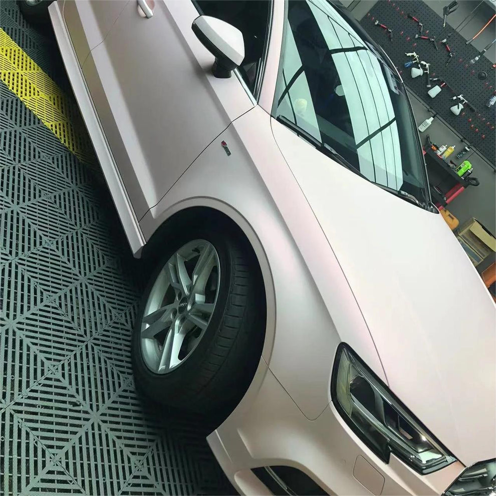 Matte Metallic Chameleon Light Pink White Car Vinyl Wrap product image 5 - Veloro color shift vinyl wrap
