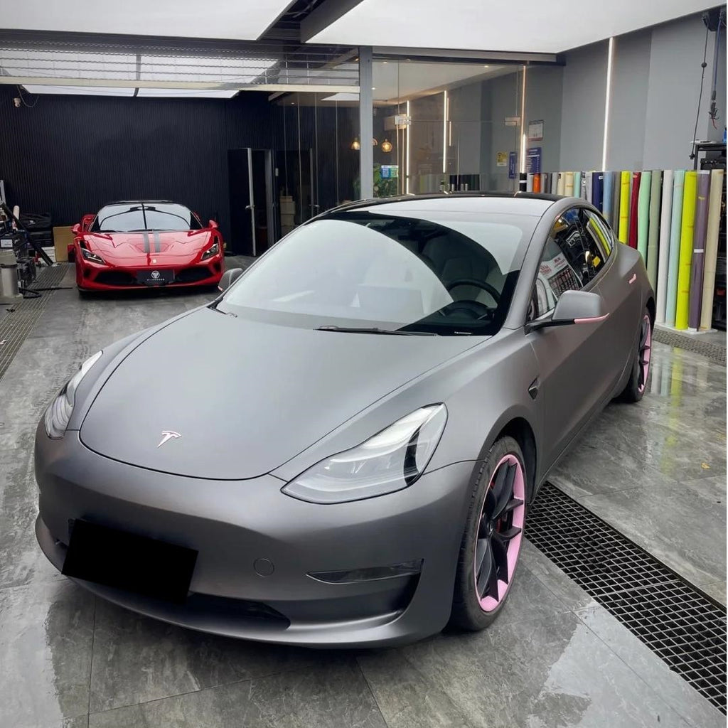 Matte Metallic Charcoal Grey Car Vinyl Wrap product image 4 - Veloro matte vinyl wrap