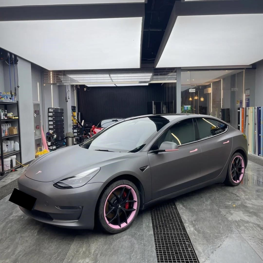 Matte Metallic Charcoal Grey Car Vinyl Wrap product image 2 - Veloro matte vinyl wrap