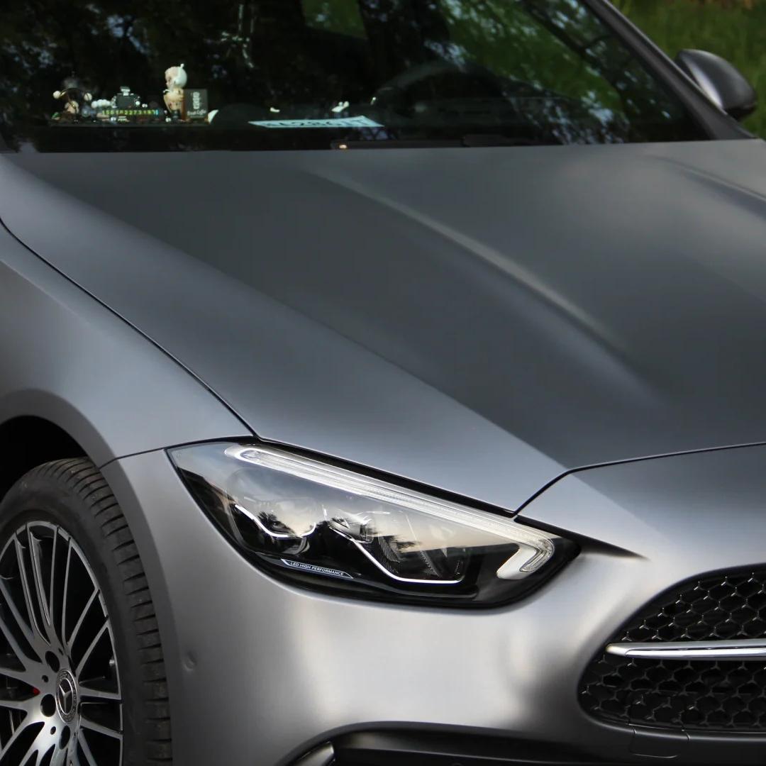 Matte Metallic Dark AMG Grey Car Vinyl Wrap PET product image 10 - Veloro matte vinyl wrap