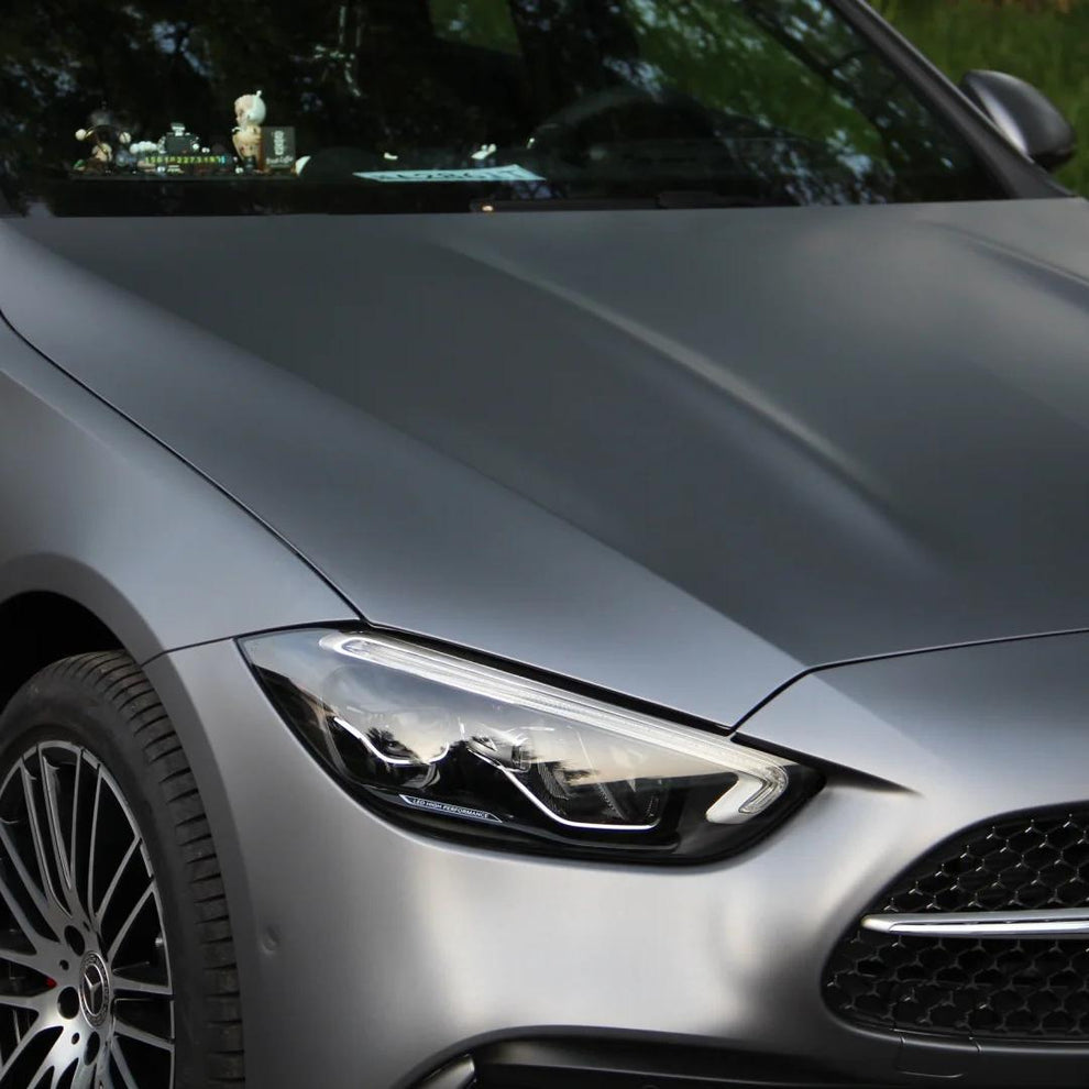 Matte Metallic Dark AMG Grey Car Vinyl Wrap PET product image 10 - Veloro matte vinyl wrap