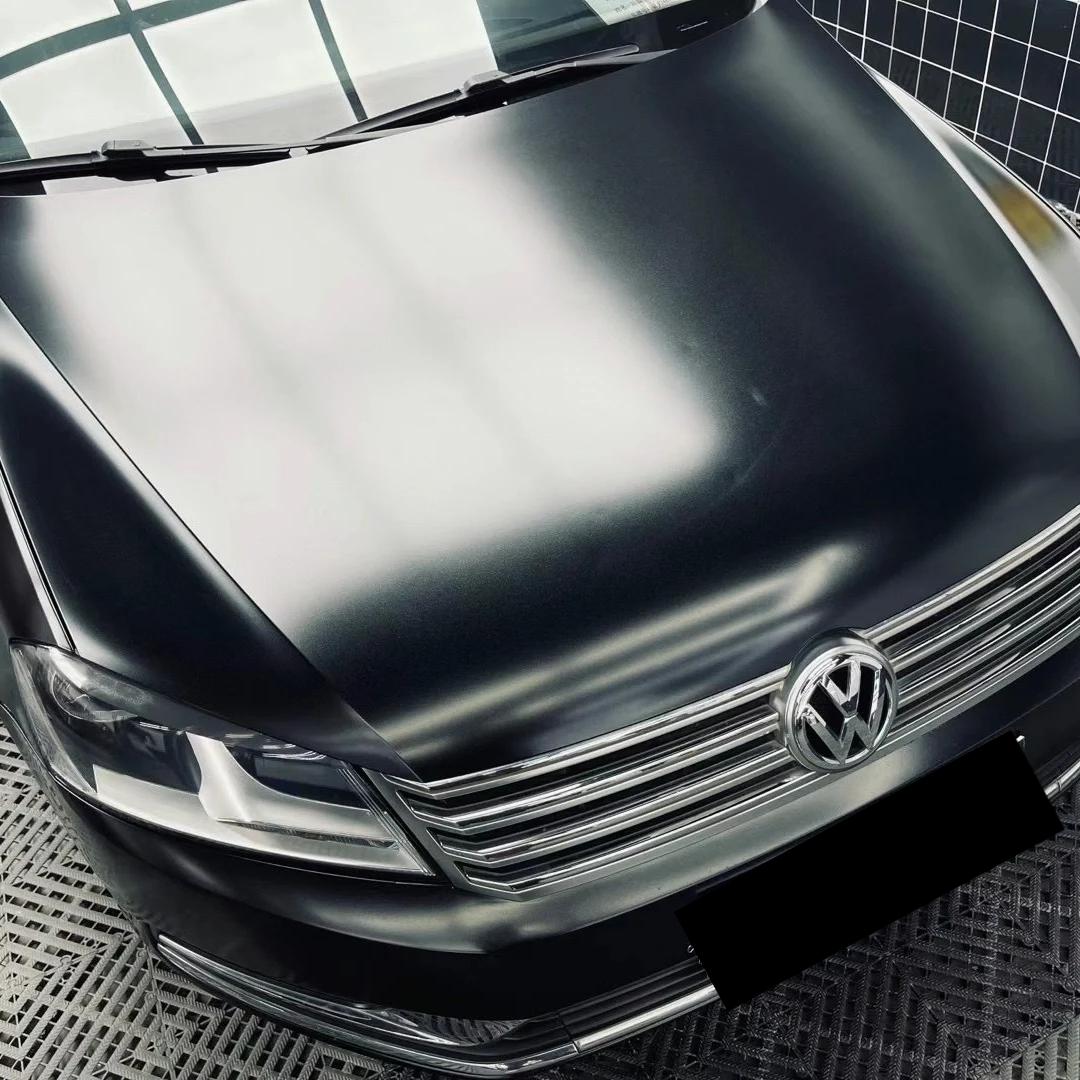 Matte Metallic Deep Black Car Vinyl Wrap product image 6 - Veloro matte vinyl wrap
